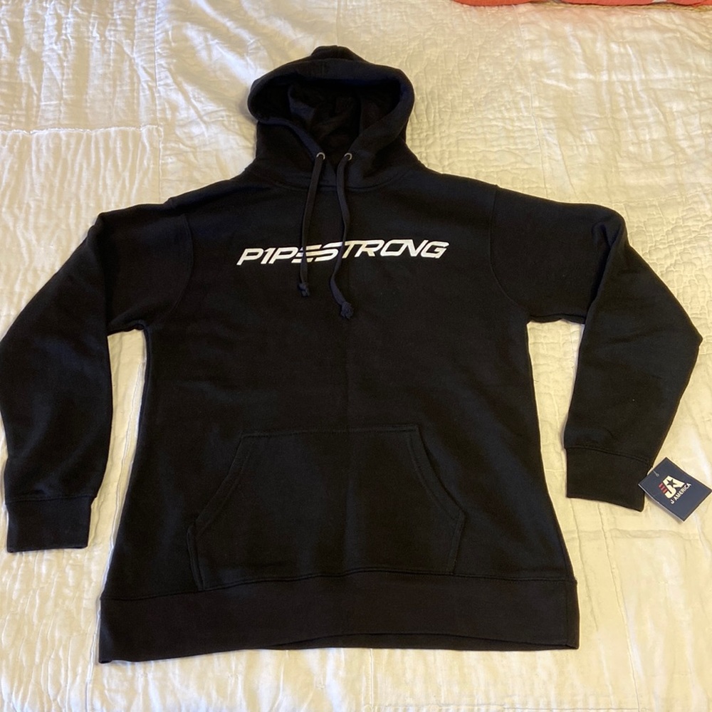 Pipestrong. Black. L. Hoodie with face gaiter. LNWOT.